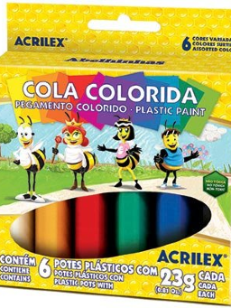 Imagem de Cola Colorida 23g c/06 cores - Acrilex