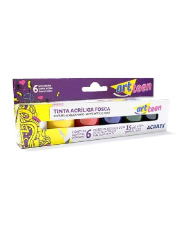 Imagem de Tinta Acrílica fosca 15ml c/6 cores - Acrilex