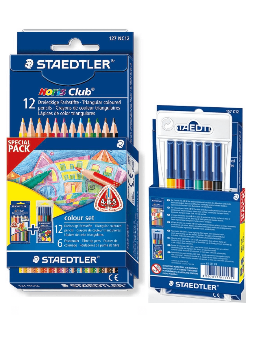 Imagem de Lápis de Cor 12 Cores + 6 Canetas Hidrográficas - Staedtler 