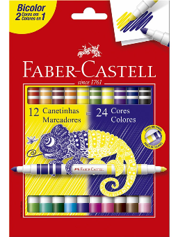 Imagem de Caneta Hidrográfica Bicolor 24 cores Faber Castell