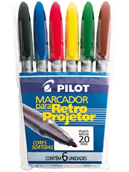 Imagem de Marcador Retroprojetor 2.0mm com 6 cores Pilot