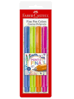 Imagem de Caneta Fine Pen Colors 0.4 Faber Castell c/4 