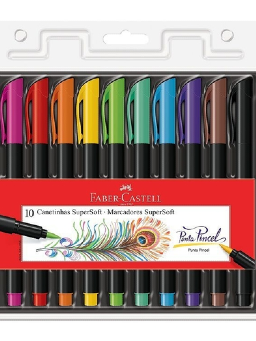 Imagem de Caneta Brush Pen 10 Cores SuperSoft Faber-castell