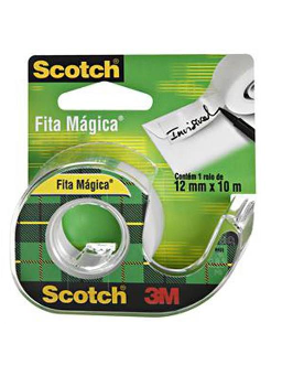 Imagem de Fita Adesiva 12mm x 10m Mágica c/Dispenser Scotch 3M