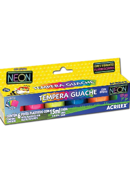 Imagem de Tinta Guache 15 ml c/6 cores neon -  Acrilex