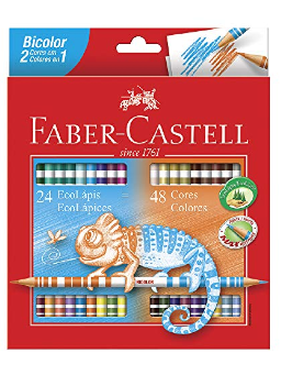 Imagem de Lápis de Cor 24 Lápis Bicolor com 48 Cores - Faber-Castell