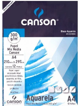 Imagem de Bloco para Aquarela 300g c/12 folhas Canson 