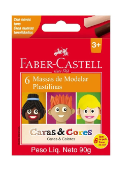 Imagem de Massa de Modelar Caras e Cores 6 Cores 90g Faber Castell