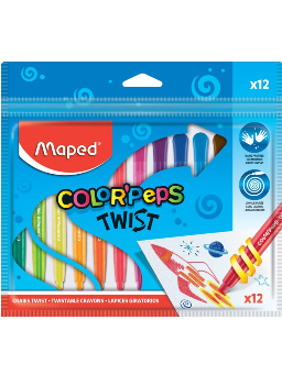 Imagem de Giz de Cera Color'Peps Twist 12 cores - Maped