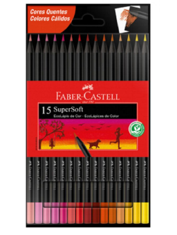 Imagem de Lápis De Cor Supersoft 15 Cores Quentes Faber Castell