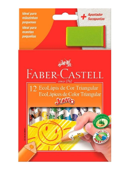 Imagem de Lápis de Cor 12 Cores Jumbo Triangular Curto - Faber-Castell