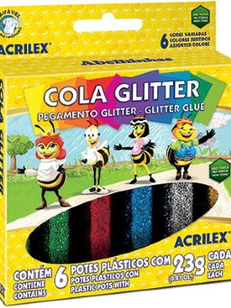Imagem de Cola Colorida com Glitter 6 cores Acrilex